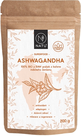 NATU Ashwagandha BIO prášek v BIO kvalitě