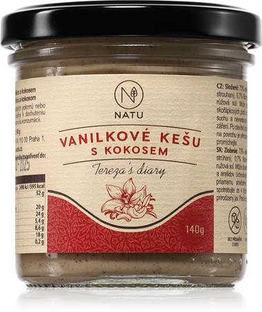 NATU Vanilkové kešu s kokosom orechová nátierka