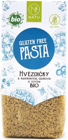 NATU Gluten free pasta Hvězdičky s amarantem, quinoou a teffem BIO těstoviny bez lepku
