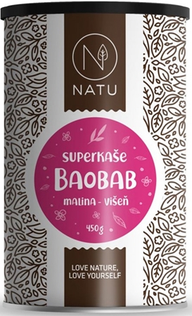NATU Super kaše Baobab malina & višeň instantní kaše