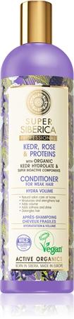 Natura Siberica Kedr, Rose & Protein objemový kondicionér pro oslabené vlasy