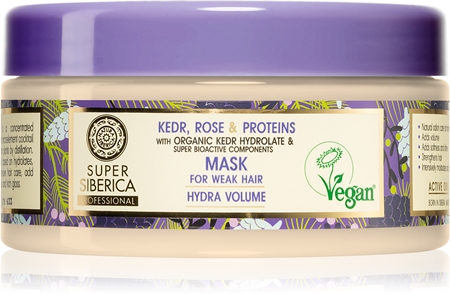Natura Siberica Kedr, Rose & Protein maska pro oslabené vlasy