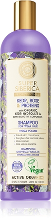 Natura Siberica Kedr, Rose & Protein shampoing à la protéine pour cheveux affaiblis