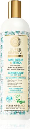 Natura Siberica Mint, Bereza & Retinol baume rafraîchissant pour cheveux gras