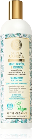 Natura Siberica Mint, Bereza & Retinol šampon pro mastné vlasy