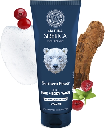 Natura Siberica Arctic Wild Northern Power Washing Gel for hair, beard and body