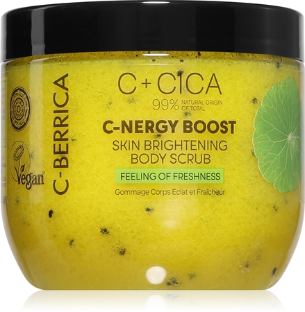 Natura Siberica C + CICA C - NERGY BOOST λαμπρυντική απολέπιση για το σώμα με βιταμίνη C
