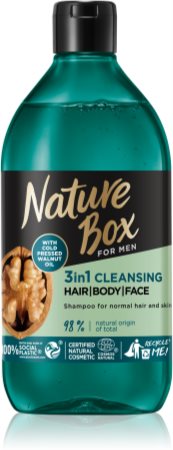 Nature Box Walnut čistiaci sprchový gél na tvár, telo a vlasy