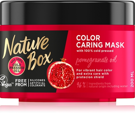 Nature Box Pomegranate подхранваща и хидратираща маска за коса за защита на цветовете