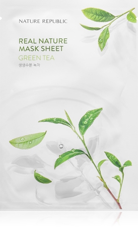 NATURE REPUBLIC Real Nature Green Tea Mask Sheet Máscara em folha com efeito hidratante com chá verde