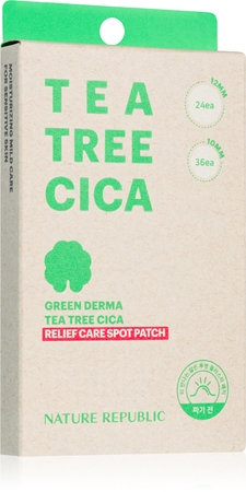 NATURE REPUBLIC Green Derma Tea Tree Cica Relief Care Spot Patch adesivo facial de limpeza antiacne