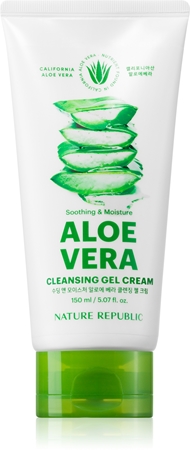 NATURE REPUBLIC Soothing & Moisture Aloe Vera Cleansing Gel Cream hydratační čisticí krém se zklidňujícím účinkem