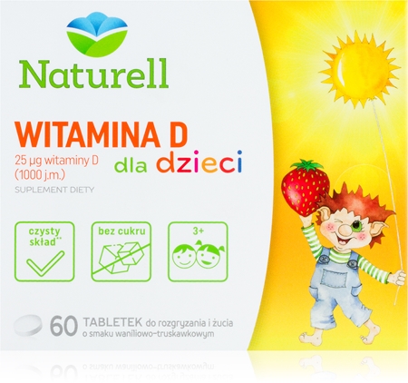 Naturell Witamina D dla dzieci tabletki do żucia na wzmocnienie odporności