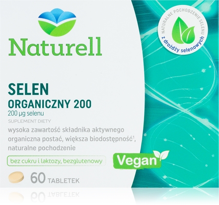 Naturell Selen Organiczny 200 tabletki do ochrony komórek przed stresem oksydacyjnym