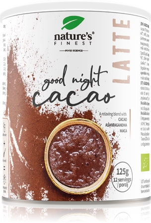 Natures Finest Good night cacao Pulver zur Herstellung von Getränken für ruhigen Schlaf