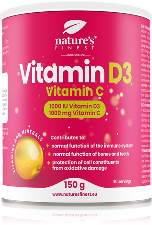 Natures Finest Vitamin D3 & Vitamin C polvere per la preparazione di bevande con vitamine