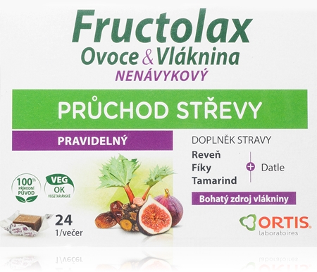 Ortis Fructolax Ovoce & Vláknina žvýkací tablety pro podporu trávení