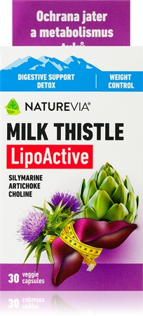 NatureVia Pestrec LipoAktiv kapsuly na podporu funkcie pečene
