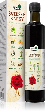Naturprodukt Švédské kapky bylinné kapky pro podporu trávení