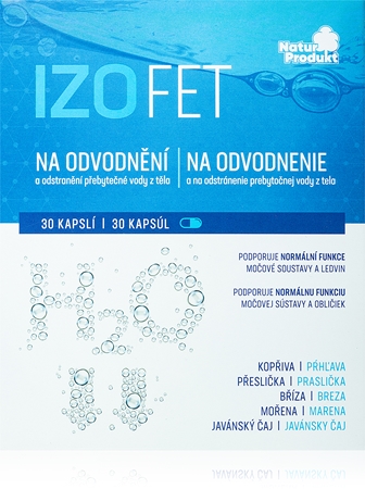 Naturprodukt Izofet bylinné kapsle na odvodnění organismu