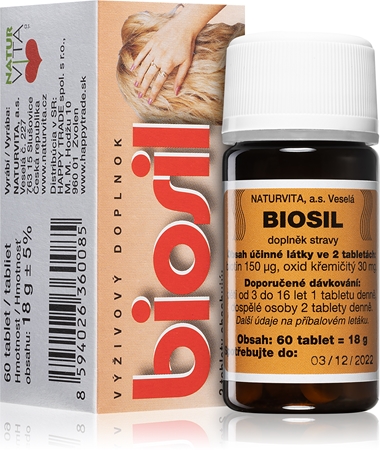 NATURVITA Biosil tablety k udržování normálního stavu vlasů, pokožky a sliznic