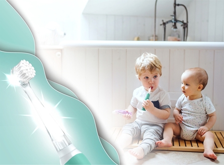 NENO Denti Blue 0-3 y Batteritandborste för barn