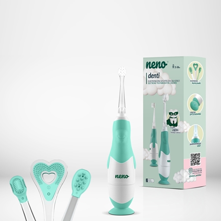 NENO Denti Blue 0-3 y Batteritandborste för barn