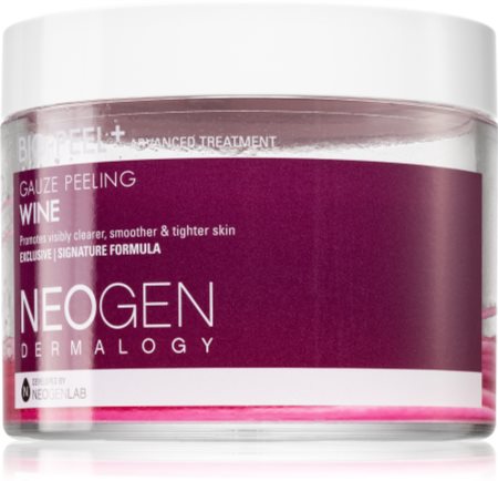 Neogen Dermalogy Bio-Peel+ Gauze Peeling Wine dischetti esfolianti viso per lisciare la pelle e ridurre i pori