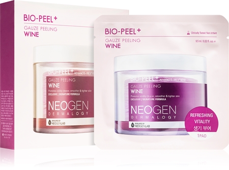 Neogen Dermalogy Bio-Peel+ Gauze Peeling Wine peelingové pleťové tamponky pro vyhlazení pleti a minimalizaci pórů