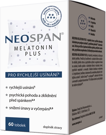 Neospan Melatonin plus tobolky při potížích se spánkem a usínáním
