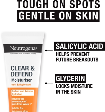 Neutrogena Clear & Defend 0.5% Salicylic Acid hydratačný krém bez obsahu oleja