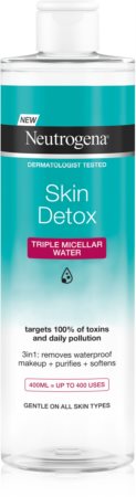 Neutrogena Skin Detox Água de limpeza micelar para maquilhagem à prova d'água