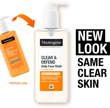 Neutrogena Clear & Defend Attīroša želeja ar 2% salicilskābi