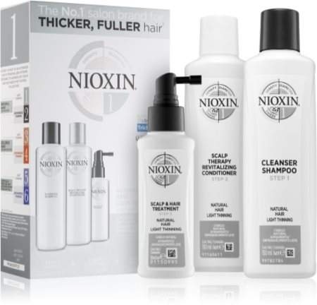 Nioxin System 1 Natural Hair Light Thinning Gift Set For Brittle And  Stressed Hair 