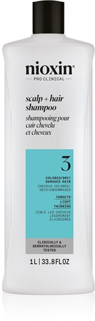 Nioxin System 3 Scalp + Hair Shampoo Šampūns krāsotiem matiem pret izkrišanu