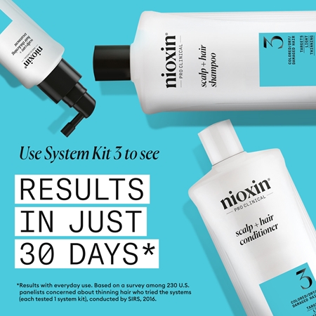 Nioxin System 3 Scalp + Hair Shampoo Šampūns krāsotiem matiem pret izkrišanu