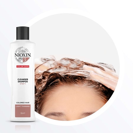 Nioxin System 3 Color Safe καθαριστικό σαμπουάν για βαμμένα αραιωμένα μαλλιά