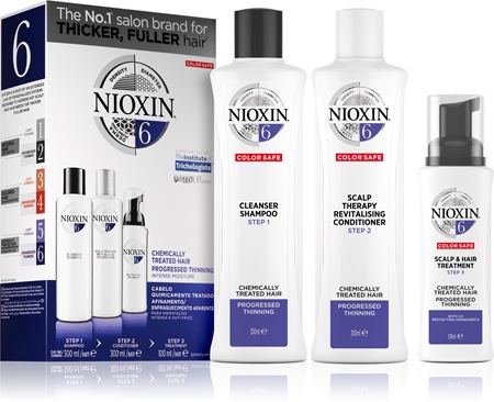 Nioxin System 6 Color Safe Chemically Treated Hair Kinkekomplekt õhenevatele juustele