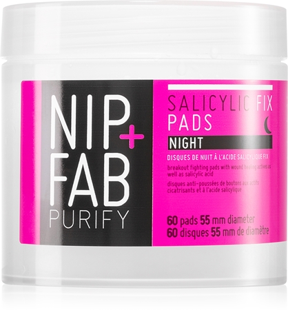 NIP+FAB Salicylic Fix toalhetes de limpeza para a noite