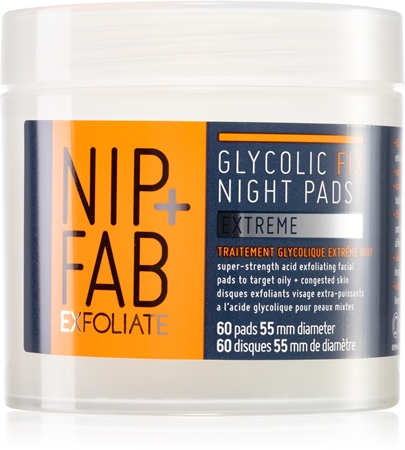 NIP+FAB Glycolic Fix Extreme toalhetes de limpeza para a noite