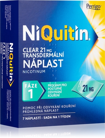 NiQuitin Clear 21 mg/24 h transdermální náplast při odvykání kouření