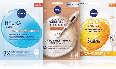NIVEA Tripack plátenná maska výhodné balenie 3 ks