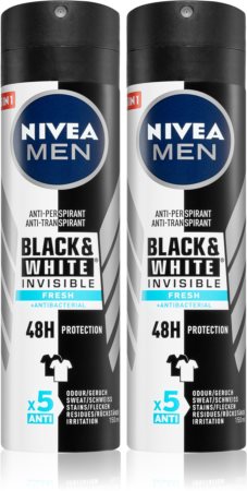 Nivea Men Black & White Fresh антиперспирант в спрее (выгодная упаковка) для мужчин