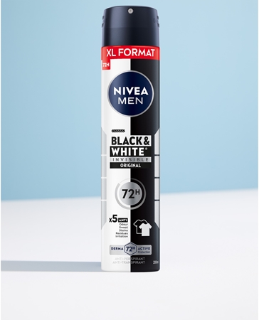 NIVEA MEN Black & White Invisible Original Antiperspirant Spray economy pack