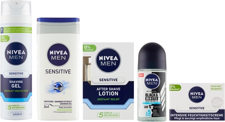 NIVEA MEN Sensitive Kit Gift Set (for face and body) for men