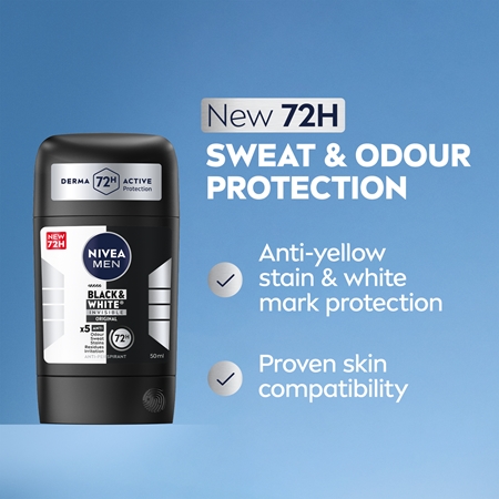 NIVEA MEN Black & White Invisible Original anti-transpirant solide pour homme