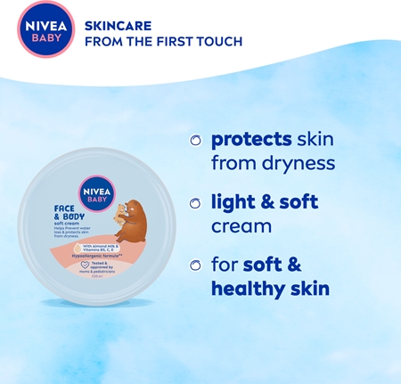 NIVEA BABY Soft Niisutav kreem näole ja kehale
