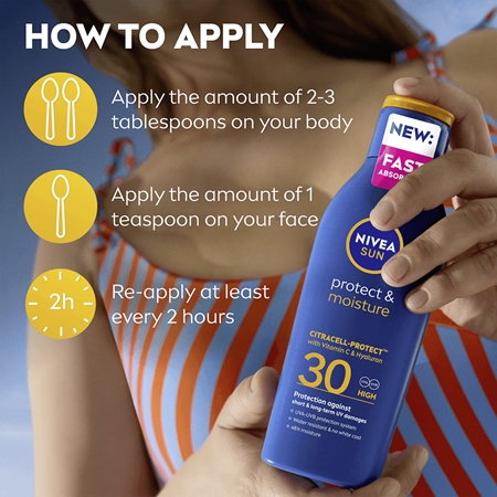 NIVEA SUN Protect & Moisture kosteuttava aurinkosuojamaito SPF 30