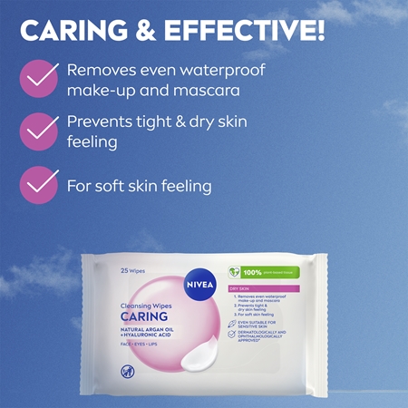 NIVEA Face Cleansing Gentle Cleansing Wipes with almond milk