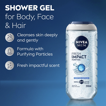 NIVEA MEN Fresh Impact kūno prausiklis vyrams